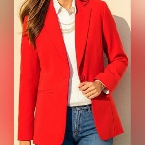 Chadwick's Red Boyfriend Fit Blazer